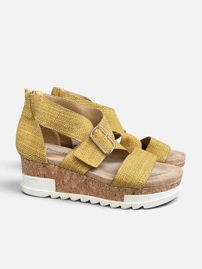 Pierre Dumas Drake 2 Woven Wedge Flatform Sandal Size 6